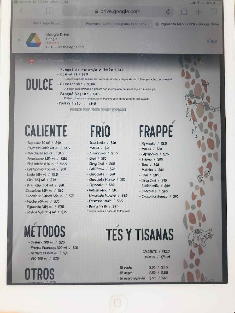 Pigmento café Menu - Image 3